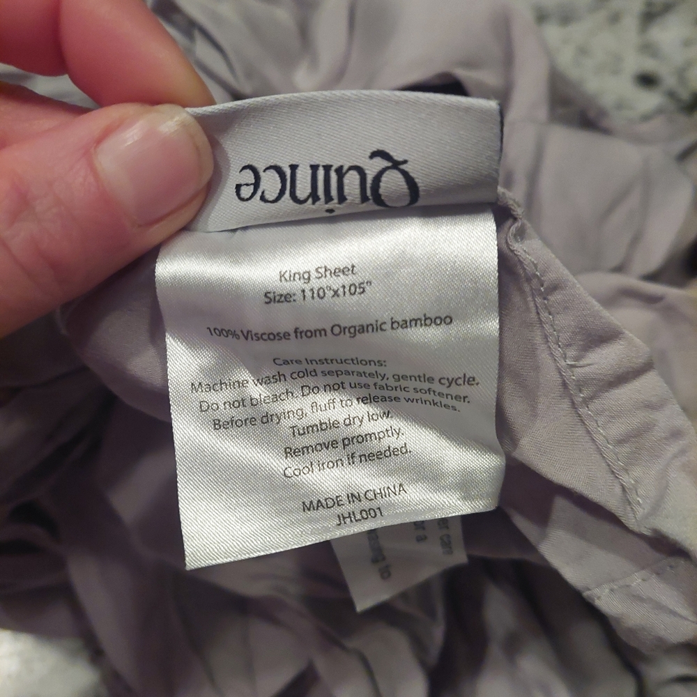 Quince Organic Bamboo Gray Sheets & Pillowcases! Sz. King (571) - Picture 9 of 10